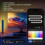 2-Pack RGBIC TUYA Smart LED Light Bars, Work With Alexa And Google Assistant, With 2.4G Remote Control, Gaming Lights, Backlights RGBIC WiFi TV Backlights With Scene Modes And Music Modes For Gaming, Pictures, PC, TV, Room Decor Gaming Setup