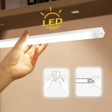 1pc Portable Doorway Sensor, Cabinet Wall Mounted Human Sensor USB Rechargeable Bar LED Magnetic Night Light, Rechargeable USB, Safe, Portable, Magnetic, Easy To Install, Suitable For Wardrobe, Cabinet, Wardrobe, Kitchen