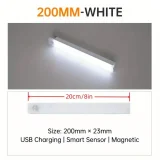1pc Portable Doorway Sensor, Cabinet Wall Mounted Human Sensor USB Rechargeable Bar LED Magnetic Night Light, Rechargeable USB, Safe, Portable, Magnetic, Easy To Install, Suitable For Wardrobe, Cabinet, Wardrobe, Kitchen