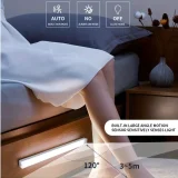 1pc Portable Doorway Sensor, Cabinet Wall Mounted Human Sensor USB Rechargeable Bar LED Magnetic Night Light, Rechargeable USB, Safe, Portable, Magnetic, Easy To Install, Suitable For Wardrobe, Cabinet, Wardrobe, Kitchen