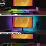 1 Set Under Monitor RGB Light Bar, LED Light For Desk Gaming Setup, USB Powered Keyboard Light, 12 Inch 5V, 100+ Color Change Modes, APP Control, LED Ambient Lights For Room Decor, Desk Setup, PC