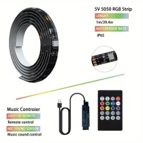 Transform Your Home with 16.4ft LED Strip Lights - 5050 RGB Color Changing Kit with 20 Keys IR Remote & Music Sync!
