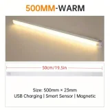 1pc Portable Doorway Sensor, Cabinet Wall Mounted Human Sensor USB Rechargeable Bar LED Magnetic Night Light, Rechargeable USB, Safe, Portable, Magnetic, Easy To Install, Suitable For Wardrobe, Cabinet, Wardrobe, Kitchen
