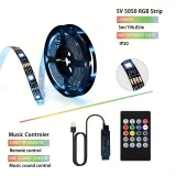 Transform Your Home with 16.4ft LED Strip Lights - 5050 RGB Color Changing Kit with 20 Keys IR Remote & Music Sync!