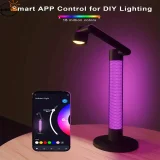 1 Pack Table Lamp, TUYA Smart Lamp, Works With Alexa Google Home, Swing Arm Desk Lamp, With Rotatable Body, APP Control DIY Lighting Modes & Music Sync, Dimmable Night Light, For Kids Adults
