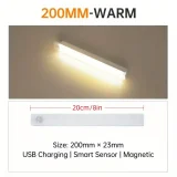 1pc Portable Doorway Sensor, Cabinet Wall Mounted Human Sensor USB Rechargeable Bar LED Magnetic Night Light, Rechargeable USB, Safe, Portable, Magnetic, Easy To Install, Suitable For Wardrobe, Cabinet, Wardrobe, Kitchen