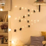 1pc Photo Clip String Light 10Ft 30LED Fairy Lights With Clips For Pictures, Photo Lights With 15 Clear Clips For Dorm Bedroom Wall/Wedding Décor