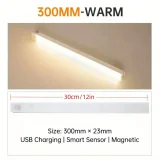 1pc Portable Doorway Sensor, Cabinet Wall Mounted Human Sensor USB Rechargeable Bar LED Magnetic Night Light, Rechargeable USB, Safe, Portable, Magnetic, Easy To Install, Suitable For Wardrobe, Cabinet, Wardrobe, Kitchen