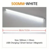 1pc Portable Doorway Sensor, Cabinet Wall Mounted Human Sensor USB Rechargeable Bar LED Magnetic Night Light, Rechargeable USB, Safe, Portable, Magnetic, Easy To Install, Suitable For Wardrobe, Cabinet, Wardrobe, Kitchen