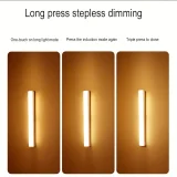 1pc Portable Doorway Sensor, Cabinet Wall Mounted Human Sensor USB Rechargeable Bar LED Magnetic Night Light, Rechargeable USB, Safe, Portable, Magnetic, Easy To Install, Suitable For Wardrobe, Cabinet, Wardrobe, Kitchen