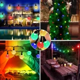1pc Smart String Lights, 50 LED 32.8ft 10M RGB Warm White String Lights, IP65 Waterproof Light For Alexa App Control For Garden Yard Porch Wedding Party Decor, Christmas & Halloween Decorations
