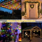 1pc Smart String Lights, 50 LED 32.8ft 10M RGB Warm White String Lights, IP65 Waterproof Light For Alexa App Control For Garden Yard Porch Wedding Party Decor, Christmas & Halloween Decorations