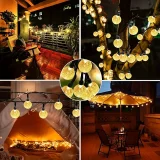 1pc Smart String Lights, 50 LED 32.8ft 10M RGB Warm White String Lights, IP65 Waterproof Light For Alexa App Control For Garden Yard Porch Wedding Party Decor, Christmas & Halloween Decorations