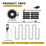 1 Pack Plug In High Brightness Lights, 300 LEDs String Lights, 104FT Christmas Lights, 8 Modes Waterproof Twinkle Lights Fairy String Lights, For Christmas Tree Holiday Bedroom Party Patio Yard Decoration (colorful) Contains Memory And Timing