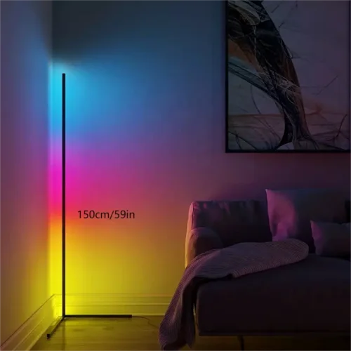 1pc Smart RGB Floor Lamp With Music Sync, Modern 16 Million Color Changing Standing Mood Light With APP & Remote Control, DIY Modes & Timer For Living Room Gaming Room Decor