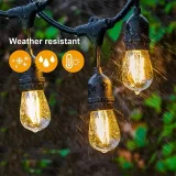 1 Pack Solar Globe Bulb String Lights, Outdoor String Lights, Automatic Charging During The Day And Automatic Discharge At Night, Length 299.21 Inch And 10 Bulbs