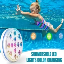 1pc Submersible LED Lights With Remote RF(164ft), Full Waterproof IP68 Swimming Pool Lights For Inground Pool With Magnets, Suction Cups, RGB Color Changing Night Light Underwater Lights For Ponds lawn swimming pool supplies