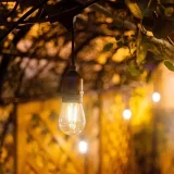LED Bulb Solar Outdoor String Lights, 12 E26 Pendant Light Heads+12 S14 Bulbs 1W PC, String Lights For Home Garden Porch Wedding Tent Patio