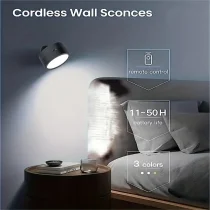 1pc Wall Lights,LED Wall Sconces, With 3200mAh Rechargeable Battery, 3 Color Temperatures And Brightness Dimmable, Touch And Remote Control Lights, Cordless Wall Mounted Reading Lamp, For Bedside Home