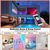 Smart LED Recessed Lighting, 6 Inch 15W RGBWC Dimmable Downlight, Recessed Spot Multicolor 2700K-6500K Ceiling Lights, Indoor LED Downlight