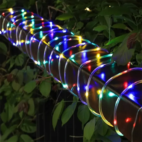 1PC Solar String Flower Lights, Waterproof 12M/39.37FT 100 LED Lamp, For Garden Fence Patio Yard Lawn, Christmas Party Decor (Included 2m Lead Wire)