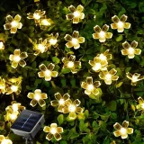 1pc Solar String Flower Light, Outdoor Waterproof 6.5M/21FT 30 LED Fairy Light, For Garden Fence Patio Yard Party Dec, Oration (Included 2m Wire), Christmas & Halloween Decorations