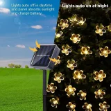 1pc Solar String Flower Light, Outdoor Waterproof 6.5M/21FT 30 LED Fairy Light, For Garden Fence Patio Yard Party Dec, Oration (Included 2m Wire), Christmas & Halloween Decorations