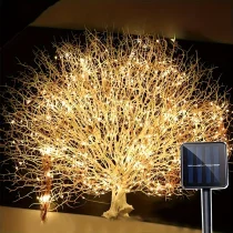 1PC Solar String Light, 100 LED Lights, Waterproof Solar Vine Lights Decorative Waterfall Lights, For Patio Garden Christmas Tree Decor(Included 78.74inch Lead Wire)