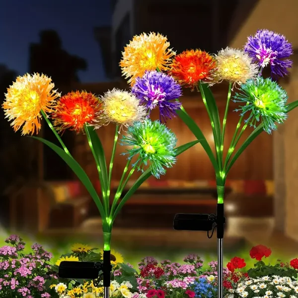 2pcs/4pcs, Multicolor Solar Garden Lights - Waterproof Outdoor Flowers Lights for Decorative Garden Stakes and Gifts for Mom