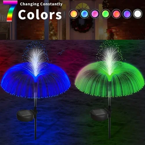 Waterproof Solar Flower Fountain Lights, Color Changing Solar Yard Light Outside Decorations, Solar Garden Lights Stake Decor For Pathway Patio Lawn Party Wedding Holiday Birthday