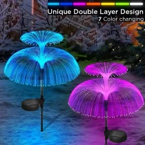 1/2/3/4pcs Solar Flower Lights, Outdoor Decorative Waterproof, Solar Yard Light, Outside Decorations Color Changing, Solar Garden Lights, Stake Decor, For Pathway Patio Lawn Party Wedding Holiday Birthday