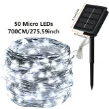 1pc Solar String Lights, Solar Fairy Lights IP65 Waterproof Copper Wire Solar Lights For Garden Patio Party Christmas Decoration