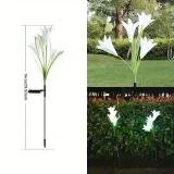 4pcs/6pcs Outdoor Solar Garden Lights With 4pcs Lily Flower Heads, Waterproof 7 Color Changing Outdoor Lights Solar Panel For Outdoor Patio Yard Garden Decoration