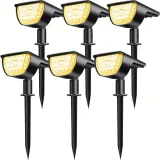32LED Solar Landscape Spotlights, 3 Modes, Waterproof, Solar Landscape Spotlights, Outdoor Solar Wall Lights For Courtyards, Gardens, Driveways, Porches, Walkways, Swimming Pools, Terraces(1 Pack/2 Pack/4 Pack/6 Pack)