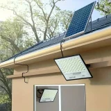 1 Pack One Drag Two High-power Solar Lights Outdoor, 100W*2, 205*2 LED Spot Light Nano Large Lamp Beads, Anti-glare Tempered Glass Lampshade, Dual-use Lamp, Suitable For Courtyards, Roadsides, Basketball Courts, Swimming Pools, Etc