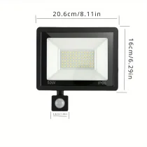 1pc Outdoor LED Spotlight With Motion Sensor, 50W 5000LM LED Floodlight 6500K Cold White Ultra Bright Spotlight, IP66 Waterproof Outdoor Spotlight, With Motion Sensor, Suitable For Gardens, Courtyards, Garages, Residential Areas, Hotels