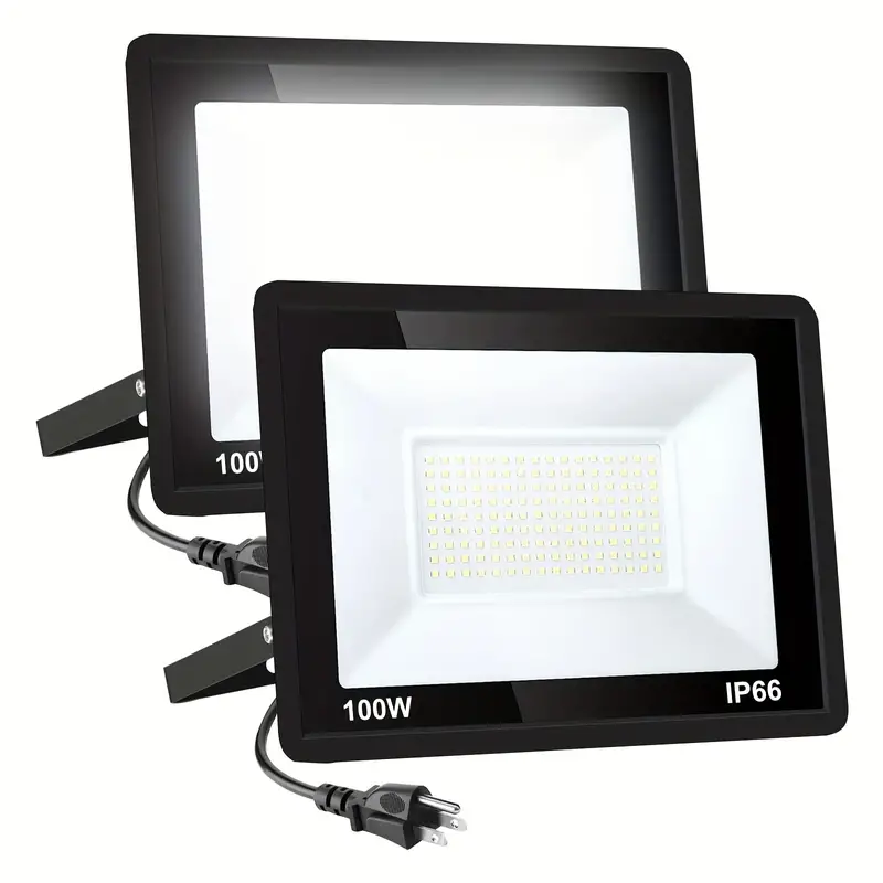 1 Set TUYA SmartLife Wireless Remote Smart Flood Light , Outdoor RGB Color Changing, Smart Floodlights RGBCW 2700K-6500k & 16 Million Colors, Grouping, Dimmable By 2.4G Remote Control , IP66 Waterproof With US Plug