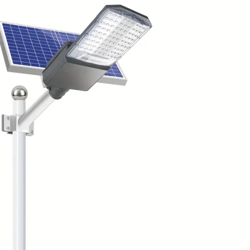 1pc Curved Lens 320° Luminous Solar Lamp, Battery Capacity: 25AH/3.2V, Light Control + Time And Space + Remote Control, Suitable For Courtyards, Roads, Front Doors, Playgrounds, Free Light Pole + Remote Control + Wall Mounting Parts Package