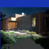 1pc Curved Lens 320° Luminous Solar Lamp, Battery Capacity: 25AH/3.2V, Light Control + Time And Space + Remote Control, Suitable For Courtyards, Roads, Front Doors, Playgrounds, Free Light Pole + Remote Control + Wall Mounting Parts Package