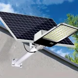 1 Pack Golden Bean Model High Power High Bright Solar Pathway Light, High Accessories Solar Panel, 3030 Lens Headlight Beads, Light Control Induction + Remote Control + Timing, Distribution Remote Control, Mounting Rod, Wall Mount Package