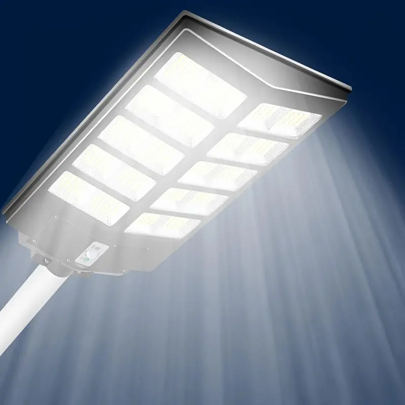 1pc Solar Street Lights Outdoor, High-brightness Solar Integrated Human Body Sensing Light, 400W, 800 High-brightness LED5730 Lamp Beads, Waterproof, Light Control + Human Body Sensing + Remote Control, Suitable For Courtyards, Roadsides, Parks