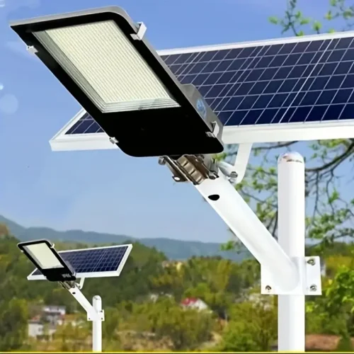 1pc 300W Solar Street Light, Outdoor Parking Lot Light, Dusk-to-dawn Motion Sensor Flood Light, IP67 Waterproof, LED Human Body Induction Light, Illuminating Area Of 120 Square Meters With Remote Control Suitable For Streets, Courtyards, Fences