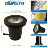 4/12 Pack 5W Well Lights, 12-24V LED In-Ground Low Voltage Landscape Lights With Connectors, IP67 Waterproof Landscape Lighting, 3000K Pavers Lights Warm White For Yard, Garden, Patio( Power Adapter Not Included)