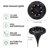 4pcs Solar Ground Disk Lights, 12LED Disk Lights, LED Solar Lights Outdoor Garden Lights, Solar Powered Waterproof Lights, Landscape Lights, For Garden Lawn Pathway Walkway Deck Yard
