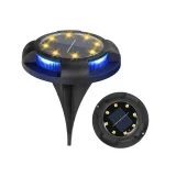 4pcs Solar Ground Disk Lights, 12LED Disk Lights, LED Solar Lights Outdoor Garden Lights, Solar Powered Waterproof Lights, Landscape Lights, For Garden Lawn Pathway Walkway Deck Yard