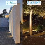 4/12 Pack 5W Well Lights, 12-24V LED In-Ground Low Voltage Landscape Lights With Connectors, IP67 Waterproof Landscape Lighting, 3000K Pavers Lights Warm White For Yard, Garden, Patio( Power Adapter Not Included)