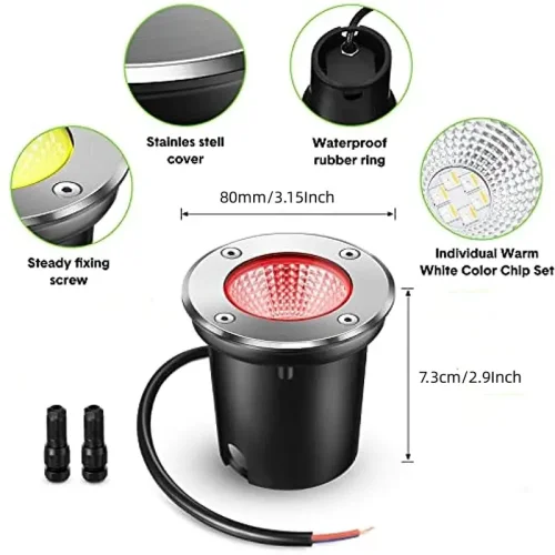 4/6pcs 10W RGBW Landscape Light, Color Changing LED Well Lights Outdoor, 12-24V Multicolor In Ground Lights, IP67 Waterproof For Garden Yard Tree (Including 12 Connectors And Remotes)