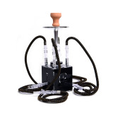 Arabian shisha bar with light four tube acrylic square water bong color light Shisha