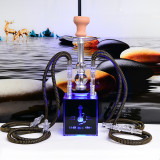 Arabian shisha bar with light four tube acrylic square water bong color light Shisha