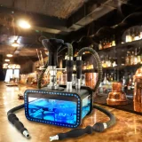 1pc, Arabic Smoking Product, Double Hose Smoking Product, Can Be Used By Two People At The Same Time, Suitable For Bar Party, Household Gadget, Christmas Gifts, Christmas Supplies, Christmas Party Supplies